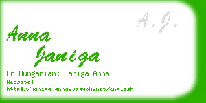 anna janiga business card